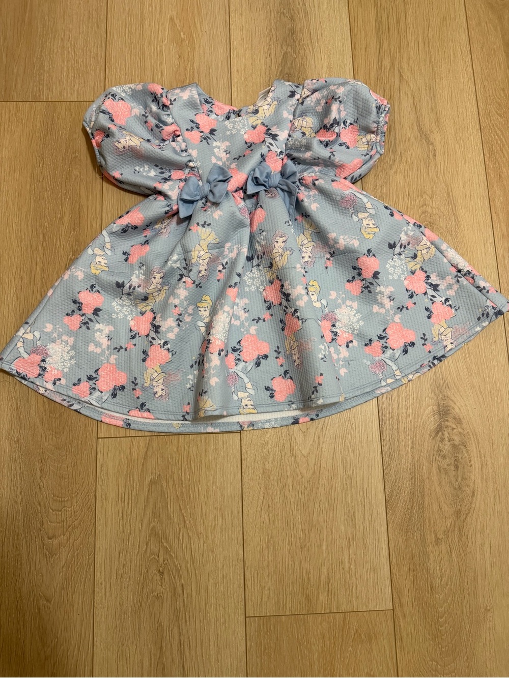 Disney Light Blue Floral Bow Accent Girls' Top Cindrella